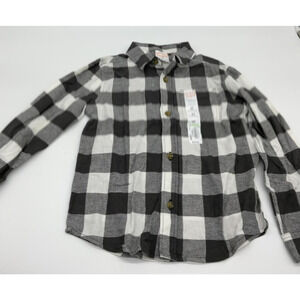 Jumping Beans Shirt Toddler Boys 5T Plaid Long Sleeve Button Down New
